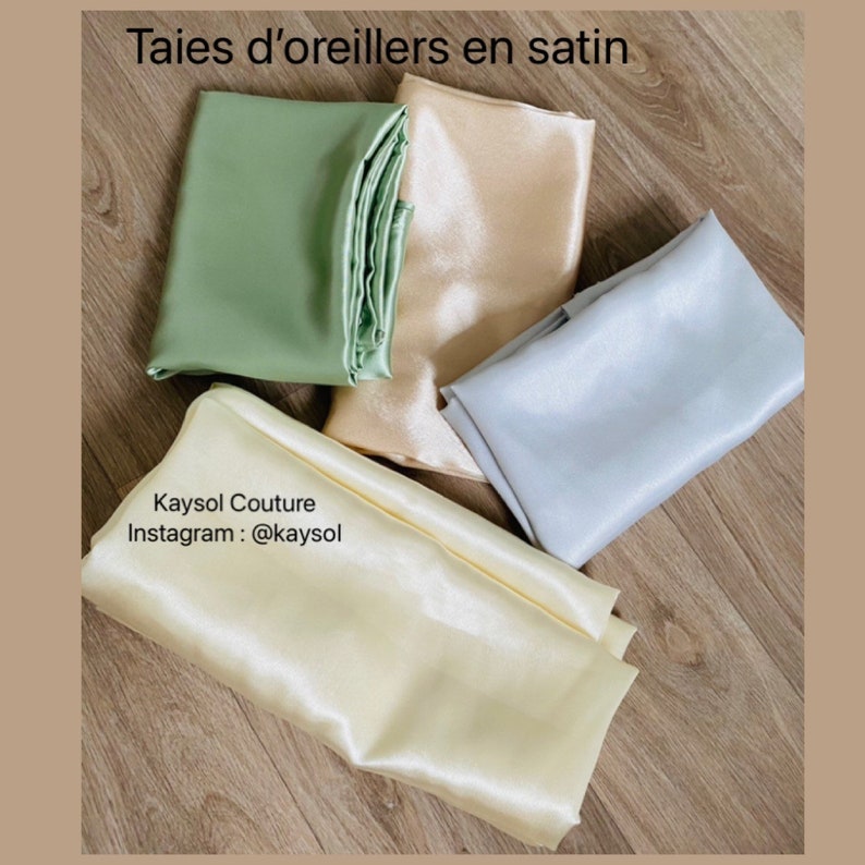 Taie doreiller en satin, taies doreillers en satin, protège les cheveux, soin des cheveux, soin du visage, taie doreiller ultra doux image 6