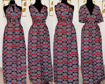 Large Choice - Convertible African dress - Ankara style dress - Maxi dress in wax - Ankara dress - infinity dress in wax - Long wax dress