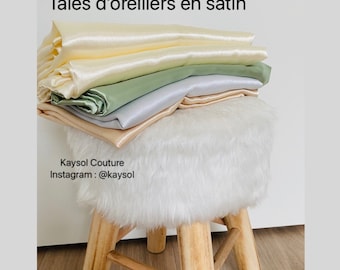 Taie d’oreiller en satin, taies d’oreillers en satin, protège les cheveux, soin des cheveux, soin du visage, taie d’oreiller ultra doux