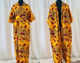 Wax dress - African style - women's maxi kimono - Convertible kimono - Convertible wax dress