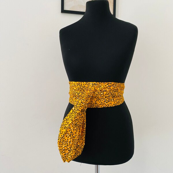 Wax belt - African fabric belt - leaf patterns - bestseller