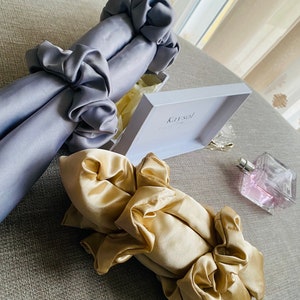 Natural hair curler kit - Heatless Curler in Satin - Silk heatless - Heatless Curler - Kit with Curler Ribbon and two Scrunchies