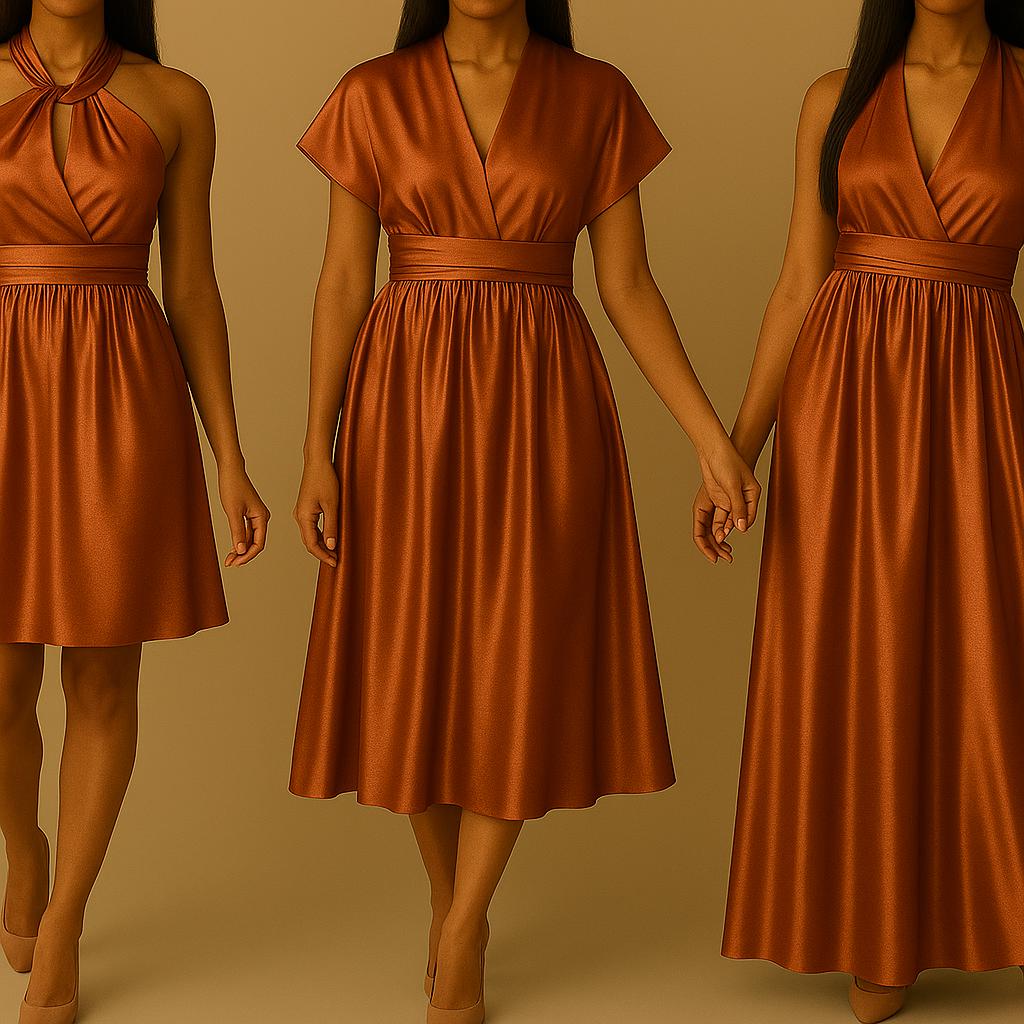 Burnt orange satin dress Italia
