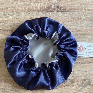 Bonnet de nuit en satin uni haute qualité bonnet protecteur Cheveux charlotte en tissu haute qualité élastique super maintien image 4