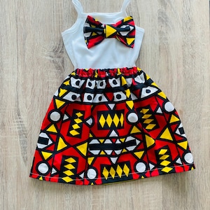 Baby meisje wax set - wax rokje + strikje top - meisje skater rokje kind handgemaakt