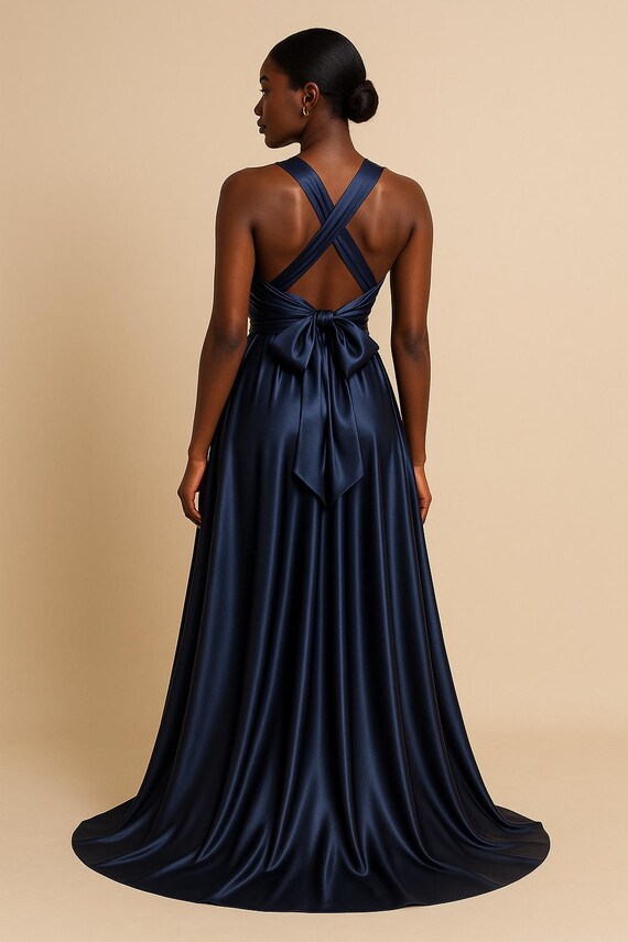 samoan bridesmaid dresses Our Cressida Navy Blue Bridesmaid Dress