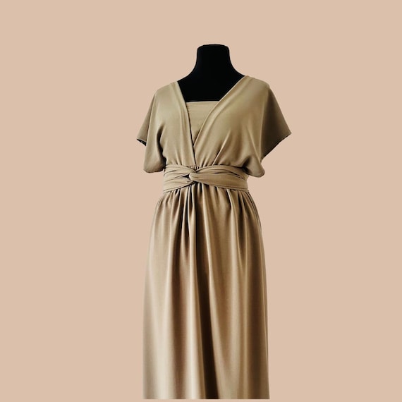 Light Sage Evening Dress - Khaki Sage Bridesmaid Dress - Jersey Dress - Infinity Dress - Convertible Dress - Wedding