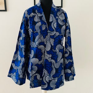 Gilet kimono en wax tendance style asiatique tissu au choix veste légère en wax veste tissu africain kimono en Wax Collection Capsule image 8