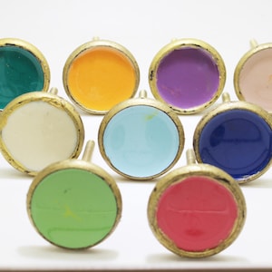 Mehrfarbige Möbelknöpfe aus Eisen: Antik Gold Finish, 9er Set