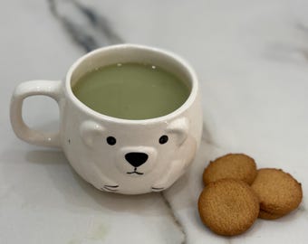 Handmade Ceramic Bear Mug – Pottery Tea Cup, Animal Lover Gift