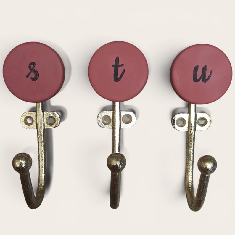 Ceramic Letter Wall Hook, Personalized Alphabet Decor, Kids Room Coat ...