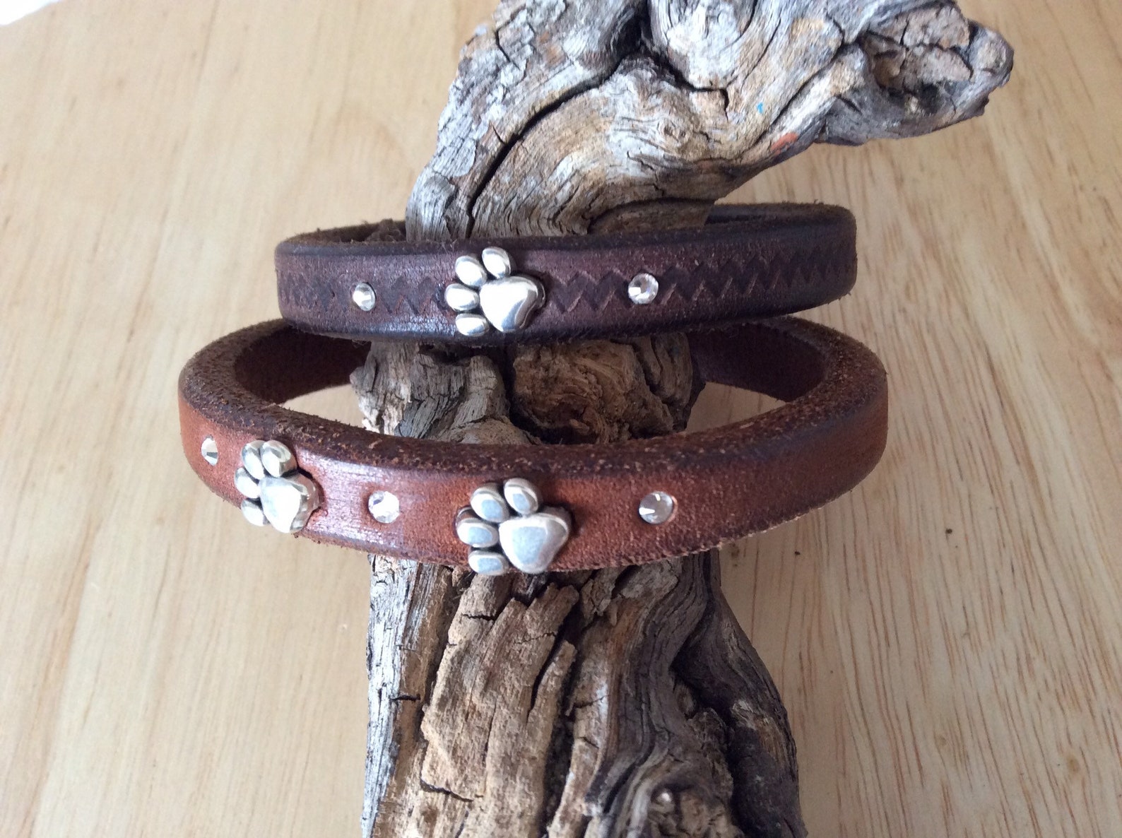 Paw bracelet jewellery with paws handmade leather bracelet Etsy
