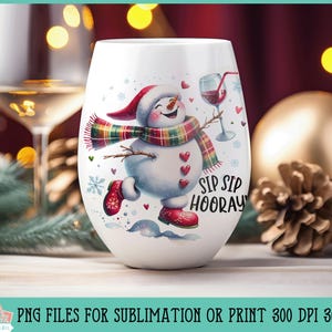 Clipart drôle de bonhomme de neige de vin pour la sublimation ou l'impression, sublimation de vacances, Noël PNG, lot de sublimation drôle de Noël