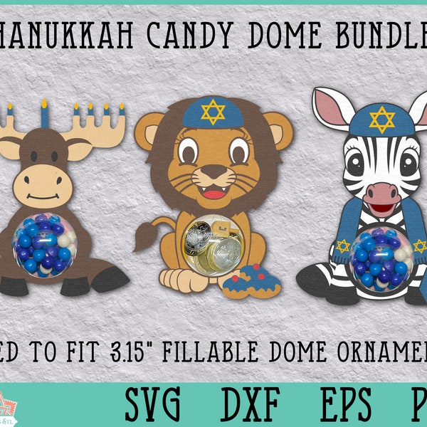 Hanukkah Candy Dome Bundle, Hanukkah Paper Craft, Hanukkah Card, Chanukah Craft, Hanukkah SVG