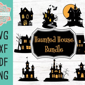 Haunted House Cut File Bundle for Silhouette and Cricut,  INSTANT DOWNLOAD, Halloween svg, Haunted House svg, Halloween Printable