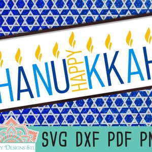 Happy Hanukkah Menorah SVG Cut File for Silhouette and Cricut, Cute Hanukkah Design, Menorah SVG, Hanukkah Imprimable, Hanukkah Sign SVG