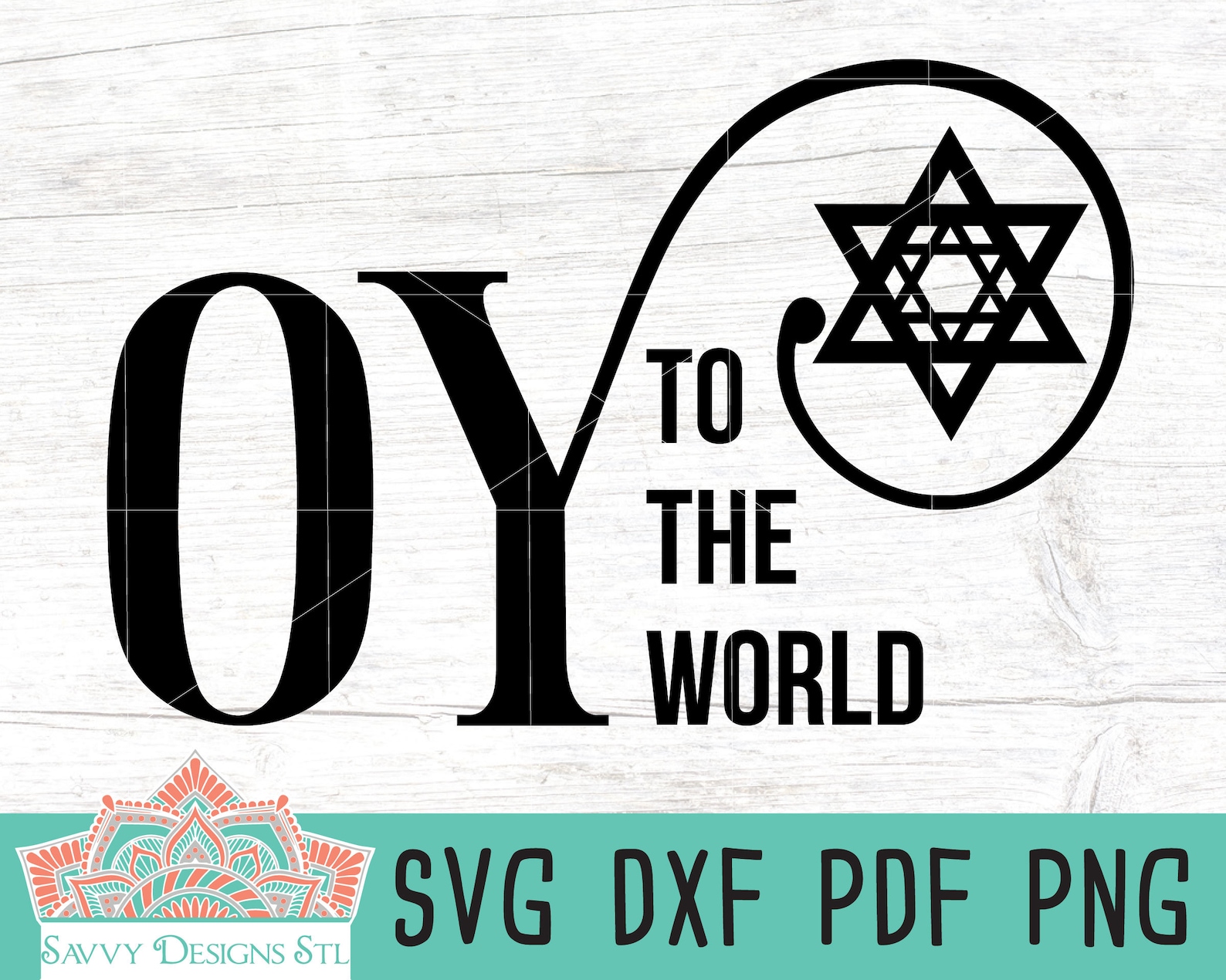 Oy to the World Hanukkah SVG Cut File for Silhouette and Etsy