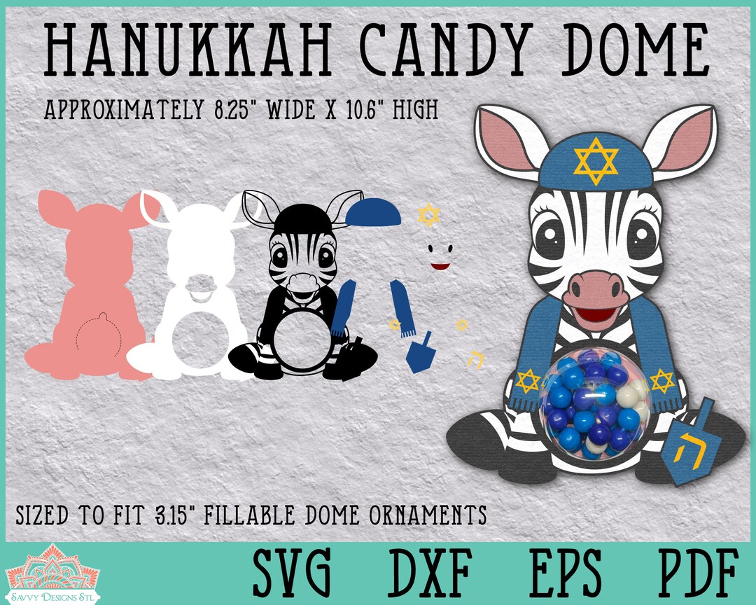 Zebra Candy Dome, Hanukkah Paper Craft, Hanukkah Card, Chanukah Craft