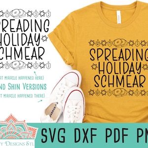 Spread Holiday Schmear SVG Design pour l’impression ou la coupe, silhouette et cricut, hanoukka design, chemise de Hanoukka SVG, pull laid de Hanoukka