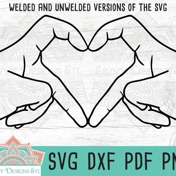 Heart Shaped Hands Cut File for Silhouette and Cricut, Love svg, Valentine svg, Valentine Printable, Heart Clip Art