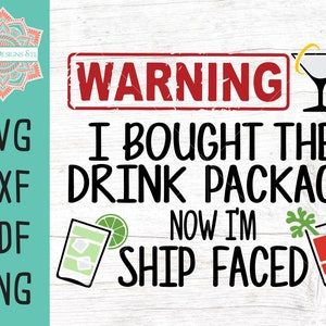 Aviso, comprei o pacote de bebidas, agora estou com arquivo de corte com face de navio para Silhouette e Cricut, cruzeiro svg, viciado em cruzeiro svg, navio enfrentado svg