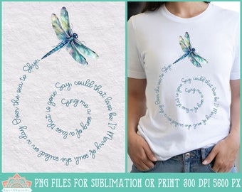 Skye Boat Song Dragonfly Sublimation File, Sassenach, Fraser&#39;s Ridge, Claire Fraser, Jamie Fraser