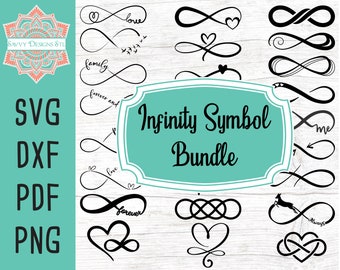 Infinity Symbol Bundle geschnitten Datei SVG Bilder für Silhouette und Cricut, Infinity Symbol Clipart, Infinity Svg Png dxf pdf druckbare Vorlage