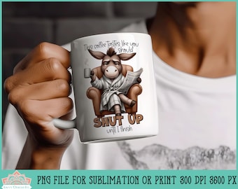 Grumpy Donkey Coffee, png-bestand: sarcastische dierensublimatie (digitale download)