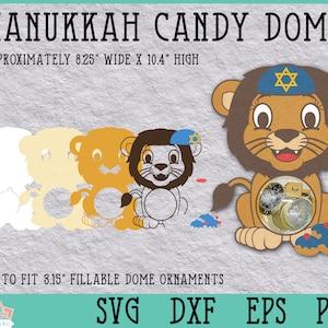 Lion Candy Dome, Hanukkah Paper Craft, Hanukkah Card, Chanukah Craft