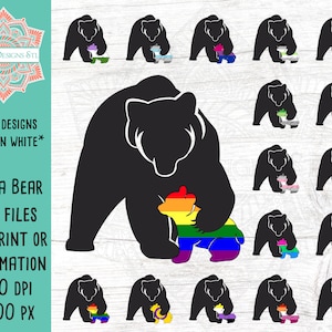 Mama Bear Gender Identity Flag Bundle for Sublimation or Print, Egalité, Fierté LGBTQ