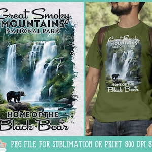 Great Smoky Mountains National Park Home of the Black Bear PNG voor sublimatie of print