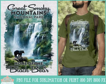 Great Smoky Mountains National Park Home of the Black Bear PNG voor sublimatie of print