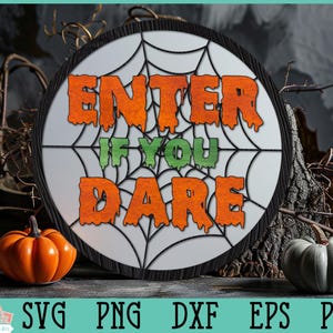 Halloween Round Sign | Door Sign for Silhouette, Cricut and Laser, Halloween Front Porch Sign svg, Halloween svg, Halloween Printable