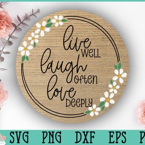 Leef goed lach vaak liefde diep | SVG Boerderijborden voor Silhouet en Cricut