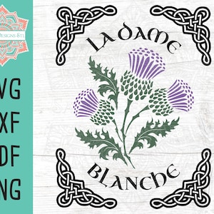 La Dame Blanche SVG Cut File for Silhouette and Cricut, Sassenach, La Dame Blanche, Claire Fraser Apothecary