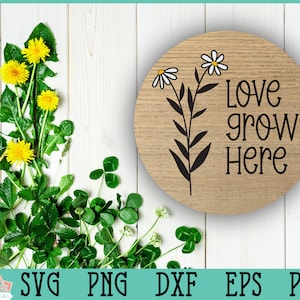 Liefde groeit hier | SVG Boerderijborden voor Silhouet en Cricut