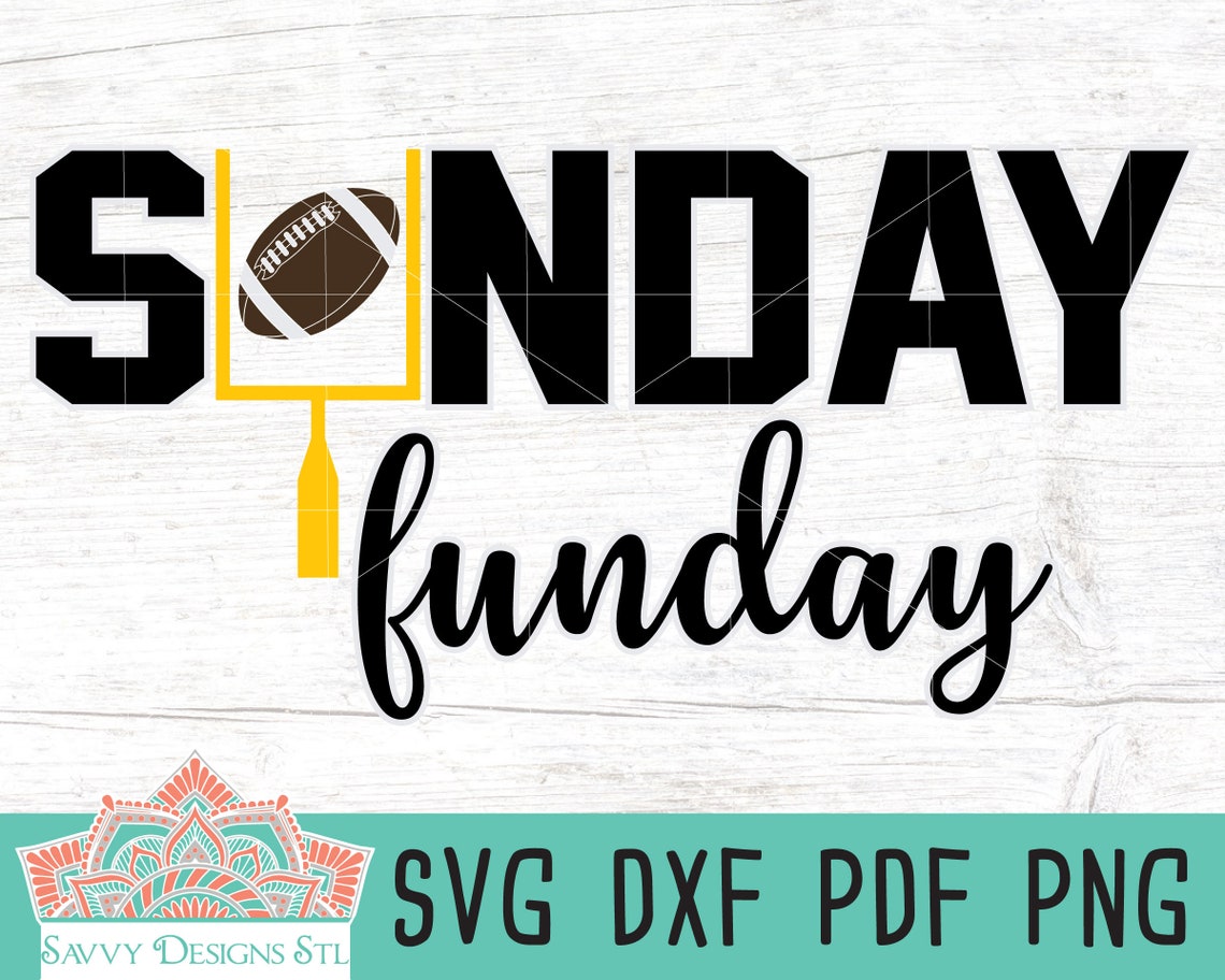 Sunday Funday Football Cut File for Silhouette and Cricut | Etsy