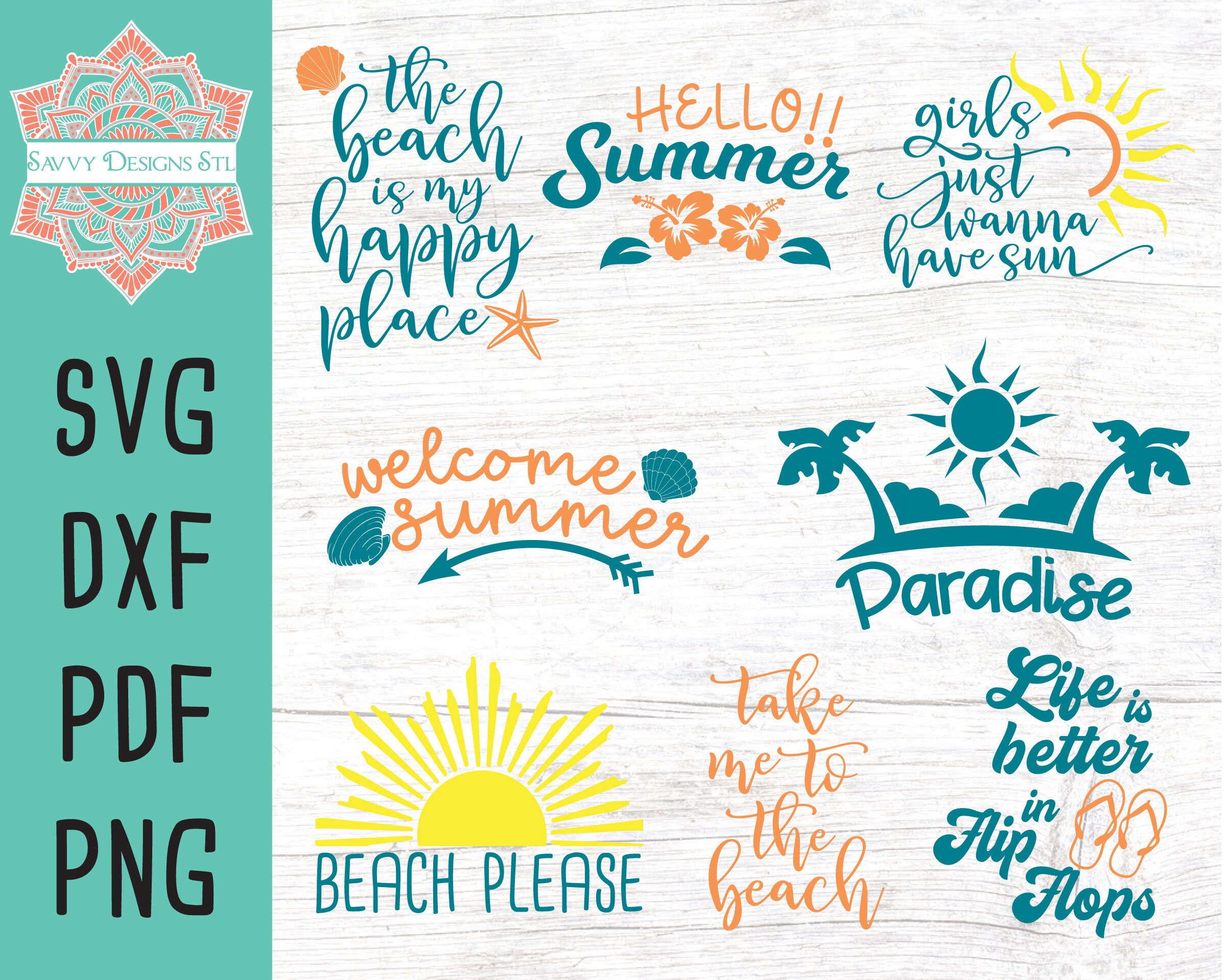 Beach SVG Cut File Bundle: Summer Designs (digital Download) - Etsy