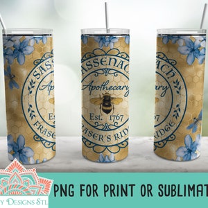 Sassenach Apotheker Mager Tumbler Sublimatie Bestand, Sassenach, Jamie Fraser, Honingbij, Honingkam, Dragonfly Sublimatie