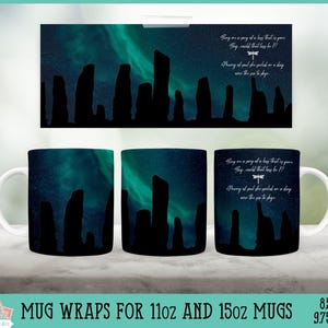 Skye Song Over Craig Na Dun Mug Wrap, fichier pour sublimation 11 oz et 15 oz, Sassenach, Stone Circle, Claire Fraser, Jamie Fraser