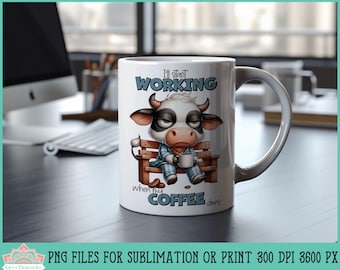 Grumpy Cow Coffee, png-bestand: sarcastische dierensublimatie (digitale download)