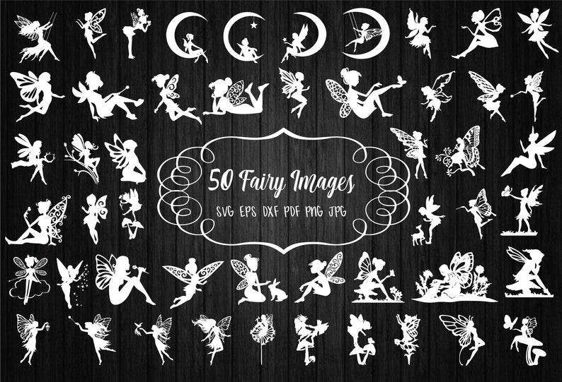 Download 50 Fairy Cut File Images Fairy Bundle for Silhouette and ...