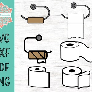 Toiletpapier gesneden bestandsbundel voor silhouet en Cricut, toiletpapier svg, png, dxf en pdf