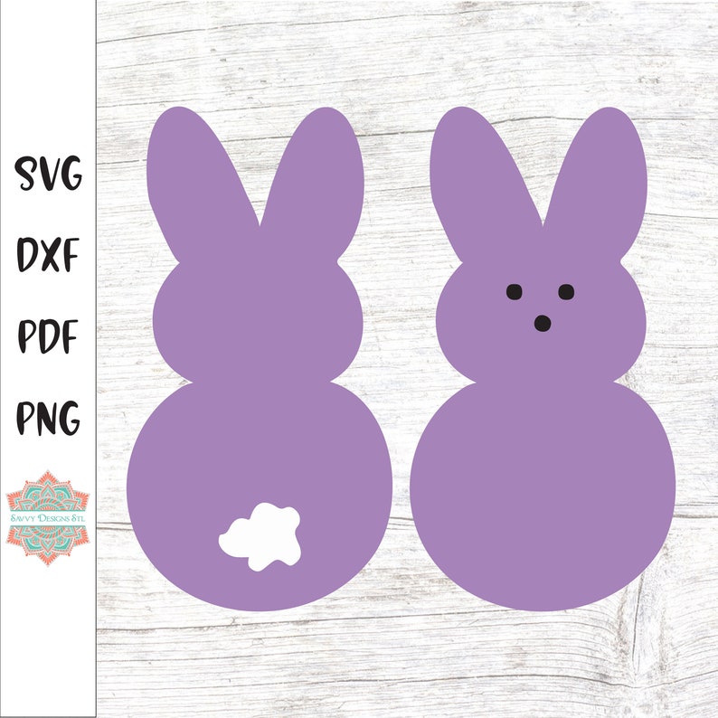 Peeps Easter Bunny Cut File for Silhouette and Cricut INSTANT image 0