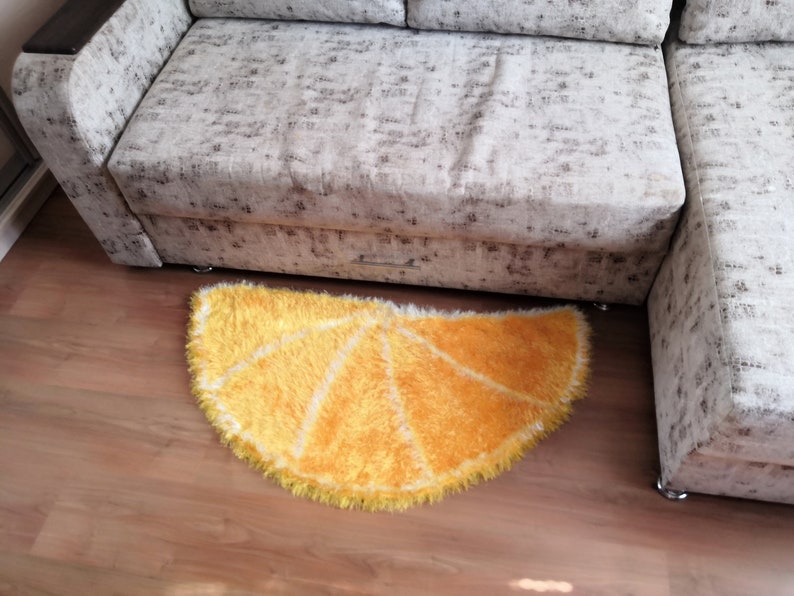 Faux Pelz Orange Shag Teppich halbrund flauschigen Teppich ...