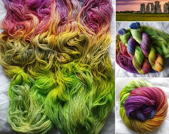 Indie Dyed Sock Yarn / UNADULTERATED SOLSTICE / Hand Painted Wool Yarn / Hand Dyed Luxury 2ply Yarn / British BFL Nylon / Gift For Crafters