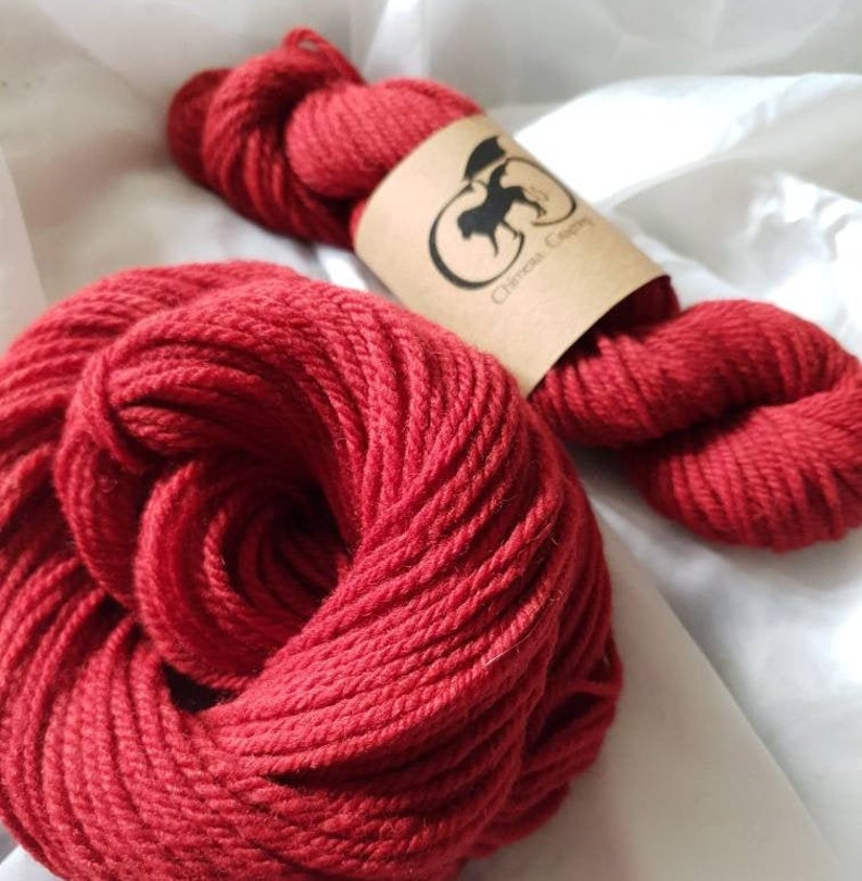 Indie Dyed Southdown Aran Yarn / RUST / 50g Skein / Hand Dyed Etsy