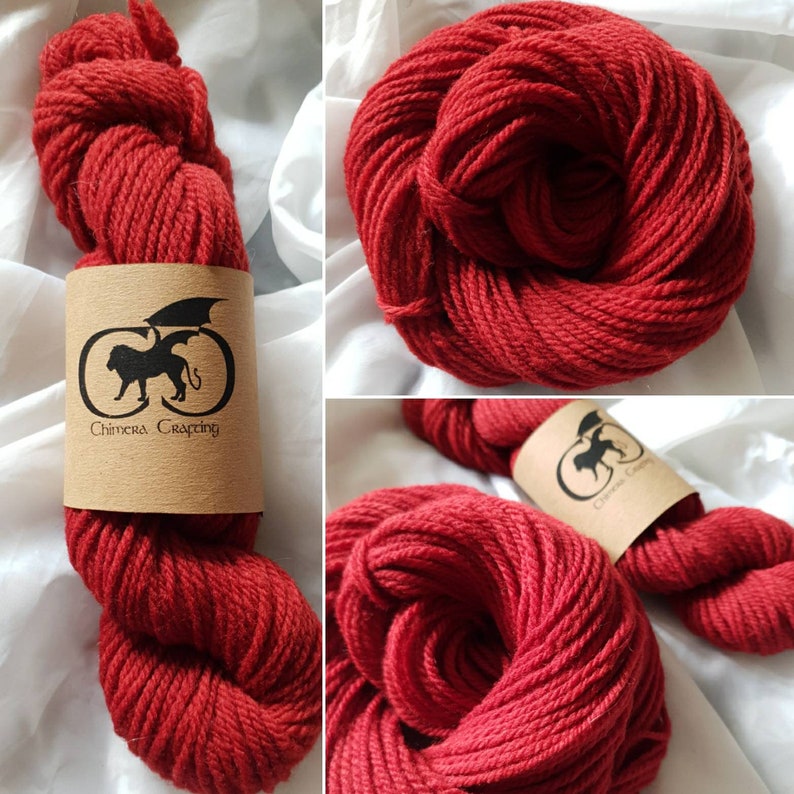 Indie Dyed Southdown Aran Yarn / RUST / 50g Skein / Hand Dyed Etsy