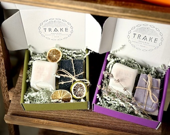 Self-Care Gift Box | Essential Oil Candle and Natural Soap Set | Spa Kit