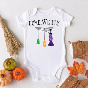 Halloween Baby Onesie: Witch Brooms, Organic Gerber Onesie